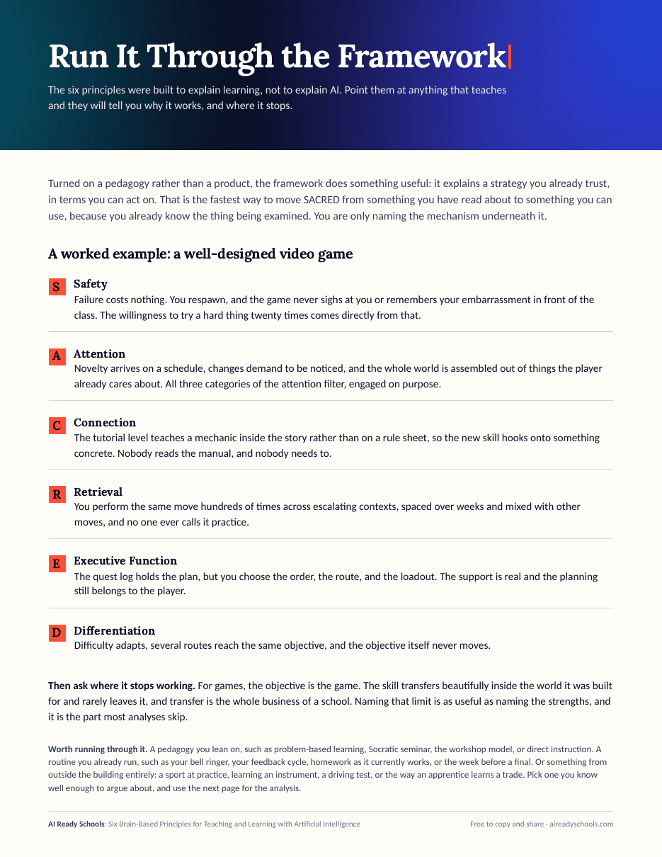Run It Through the Framework, first page